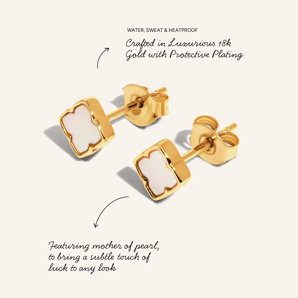 Fine Mini Pearl Clover Studs (Gold) sold by Abbott Lyon product image thumbnail 4