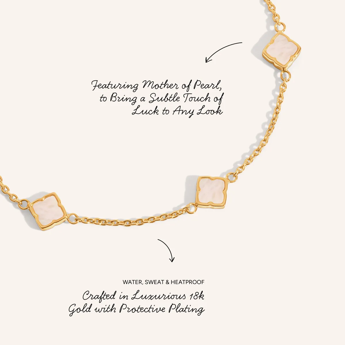 Fine Mini Pearl & Fluted Clover Bracelet Set (Gold) sold by Abbott Lyon product image thumbnail 4