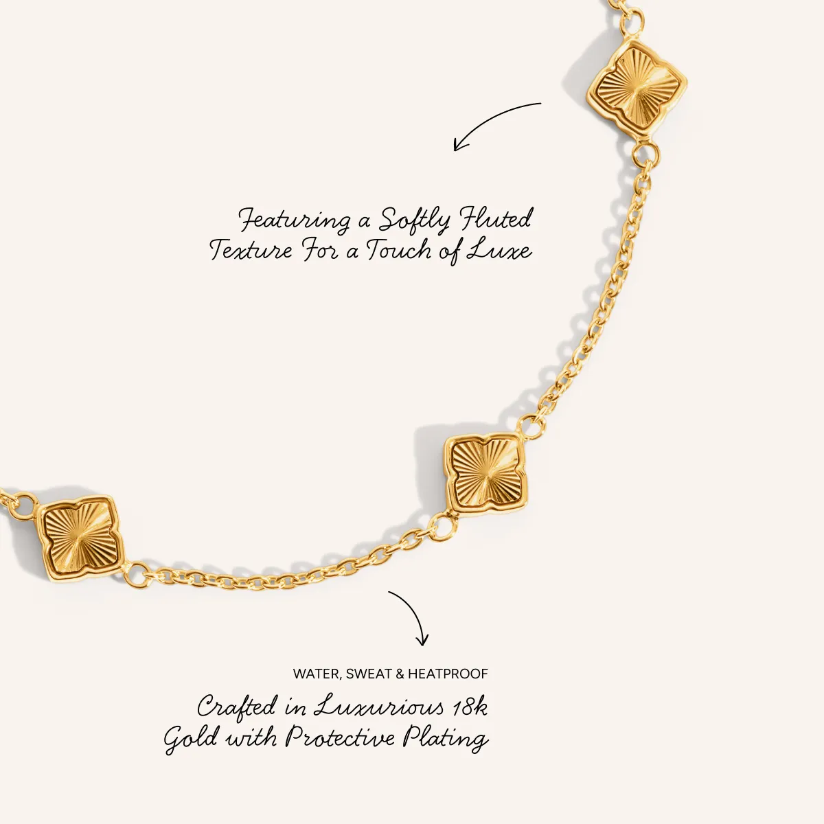 Fine Mini Fluted Multi Clover Bracelet (Gold) sold by Abbott Lyon product image thumbnail 4