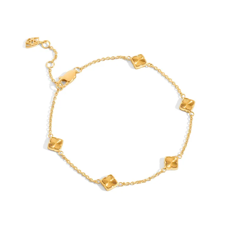 Fine Mini Fluted Multi Clover Bracelet (Gold) sold by Abbott Lyon