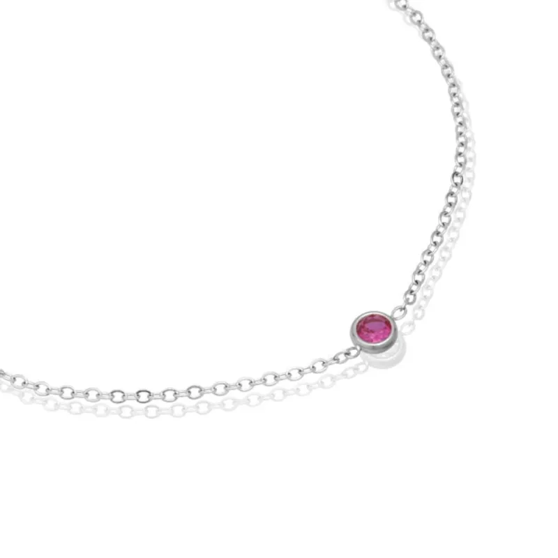 Mini Birthstone Bracelet (Silver) sold by Abbott Lyon