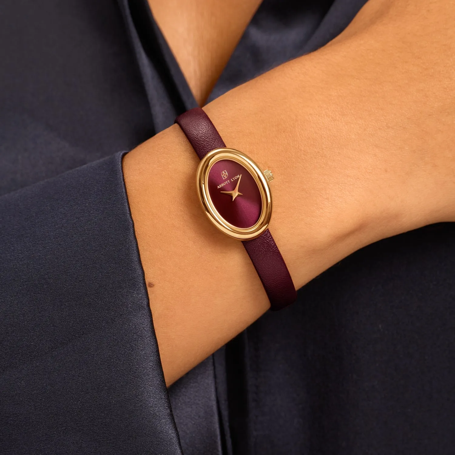 Monroe Leather Watch & Bangle Set (Burgundy/Gold) sold by Abbott Lyon product image thumbnail 4