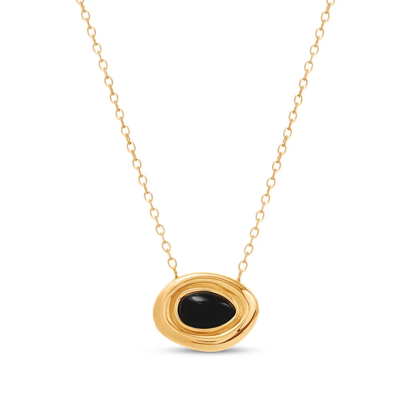 Black Onyx Molten Necklace (Gold) sold by Abbott Lyon