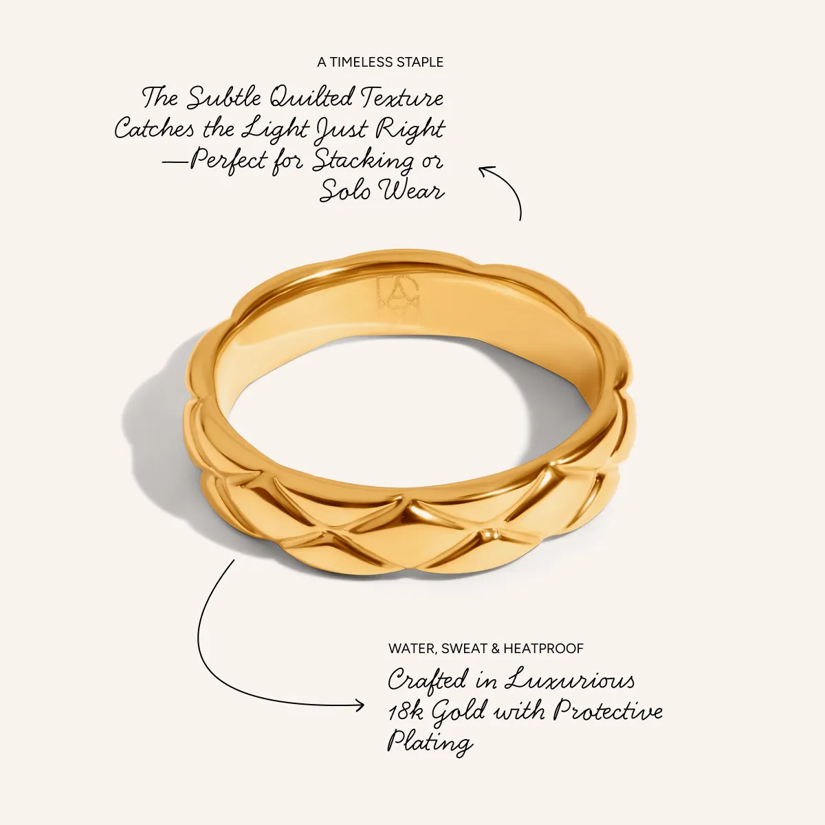 Quilted Ring (Gold) sold by Abbott Lyon product image thumbnail 4