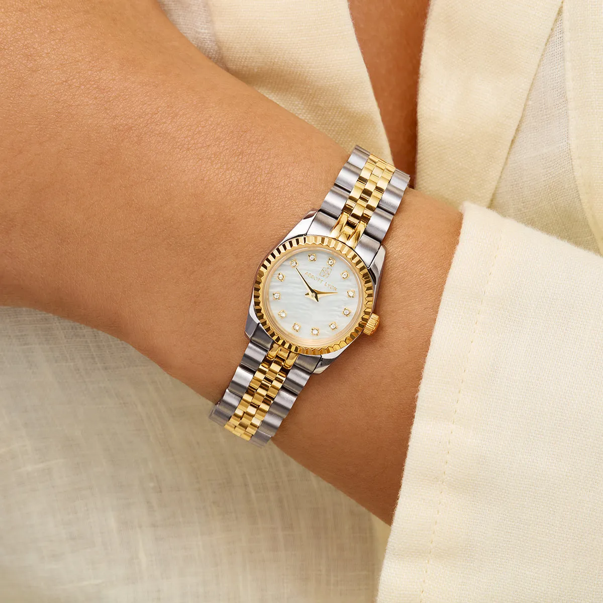Belgravia Pearl Watch 23 & Crystal Bracelet Set (Gold) sold by Abbott Lyon product image thumbnail 5