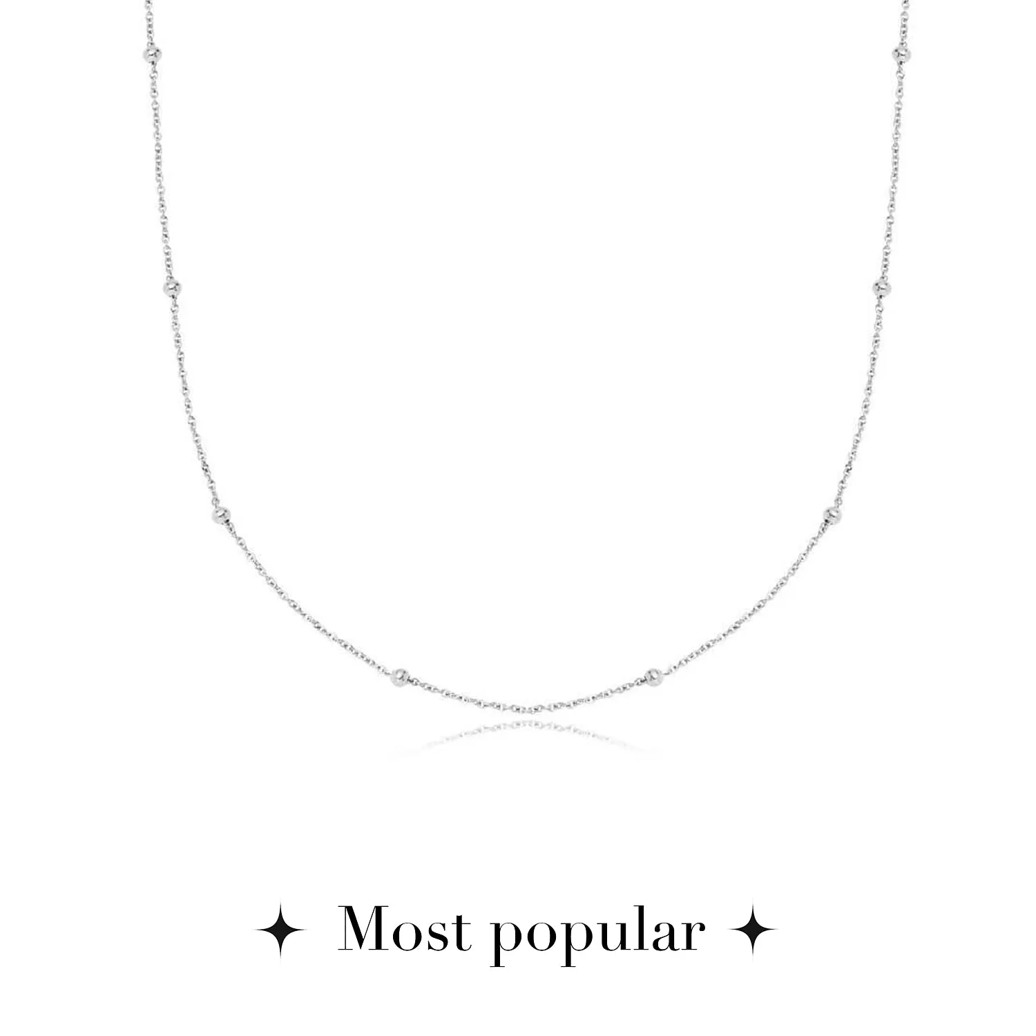Layering Sphere Chain Necklace (Silver) sold by Abbott Lyon product image thumbnail 4