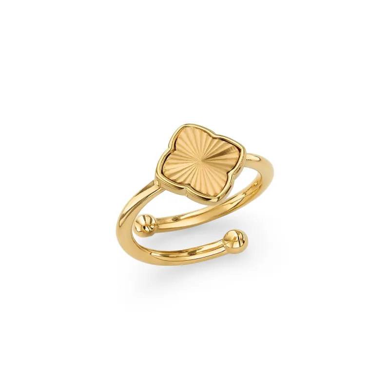 Textured Clover Ring (Gold) sold by Abbott Lyon