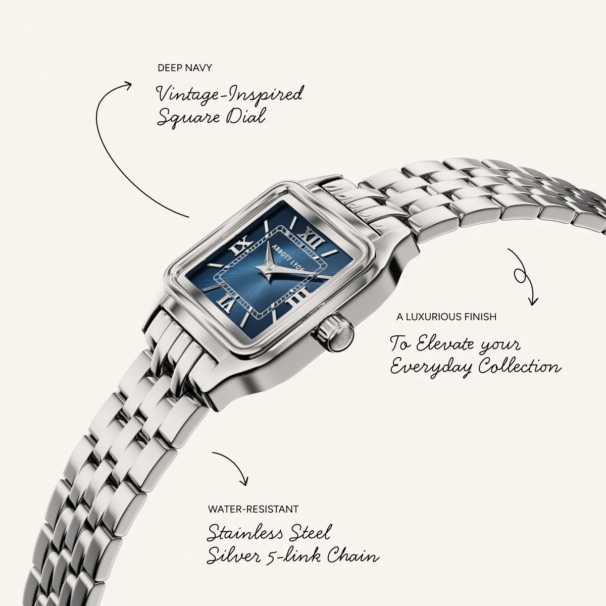 Essence 23mm Navy Watch (Silver) sold by Abbott Lyon product image thumbnail 4