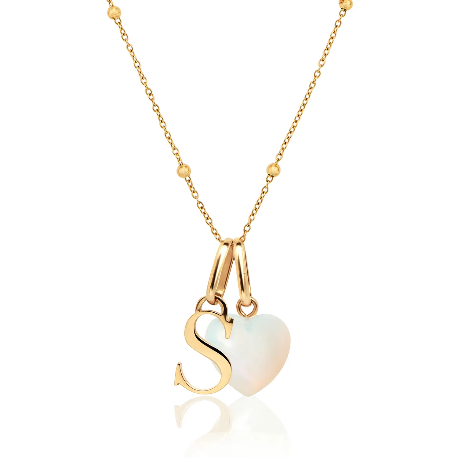 Personalised Initial & Birthstone Necklace - Gold sold by Abbott Lyon