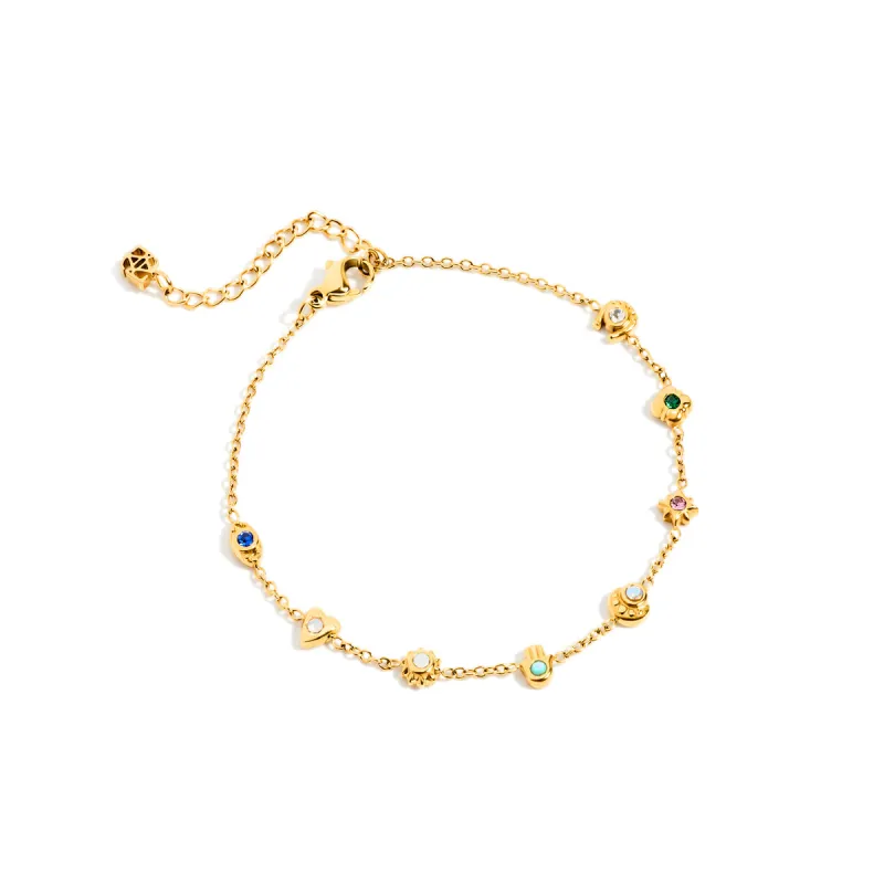 Talisman Mini Charm Bracelet (Gold) made by Abbott Lyon
