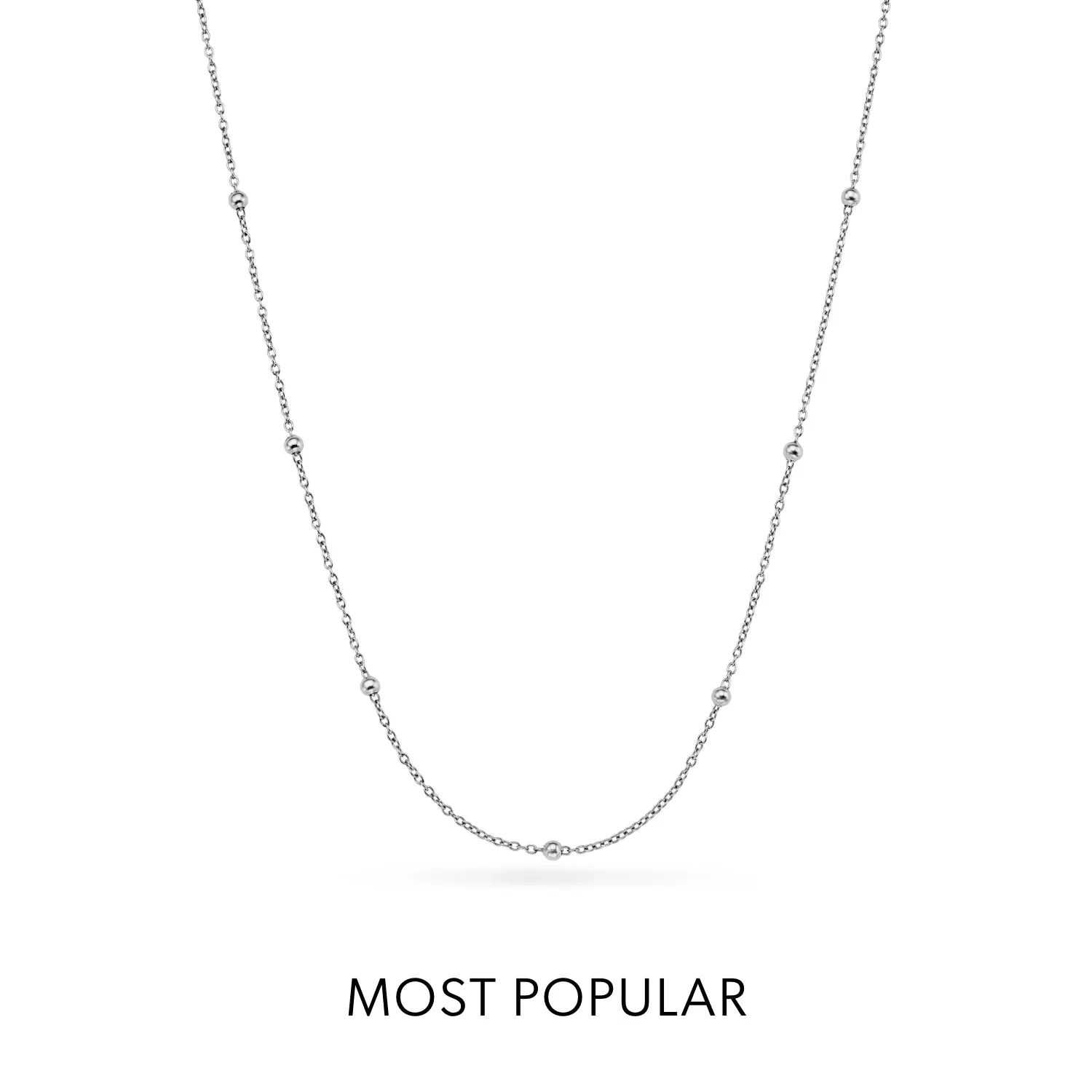 Layering Sphere Chain Necklace (Silver) sold by Abbott Lyon product image thumbnail 4