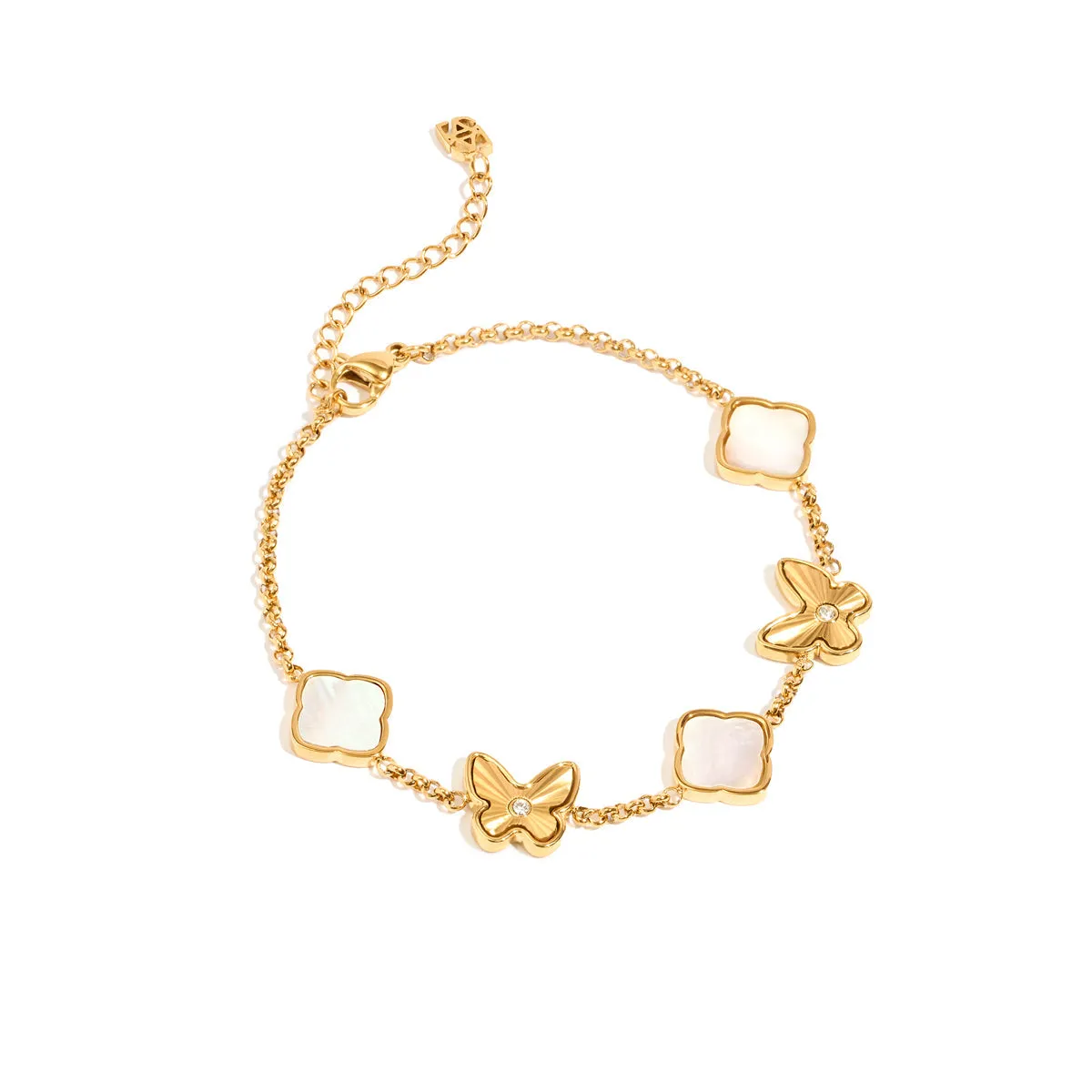 Pearl & Fluted Butterfly Bracelet (Gold) sold by Abbott Lyon product image thumbnail 3