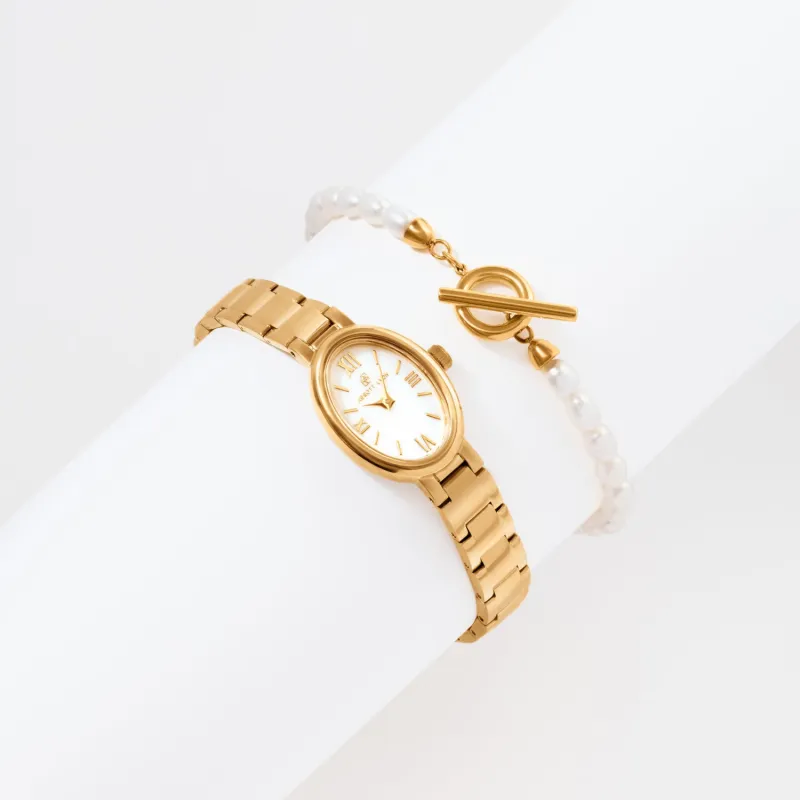 Oval & Pearl Watch Set (Gold) sold by Abbott Lyon