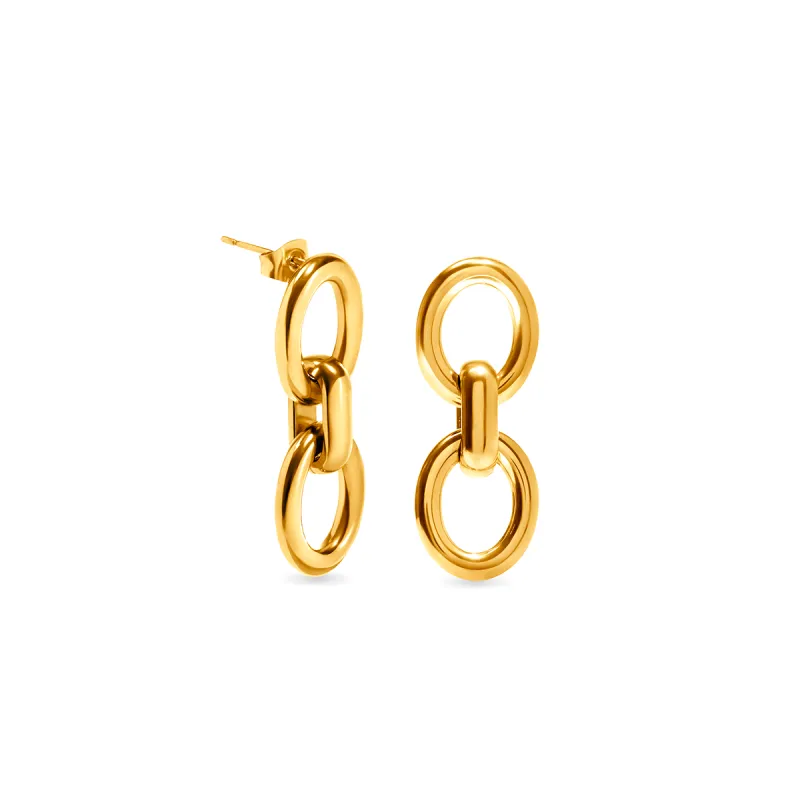 Double Hoop Statement Earring (Gold) sold by Abbott Lyon