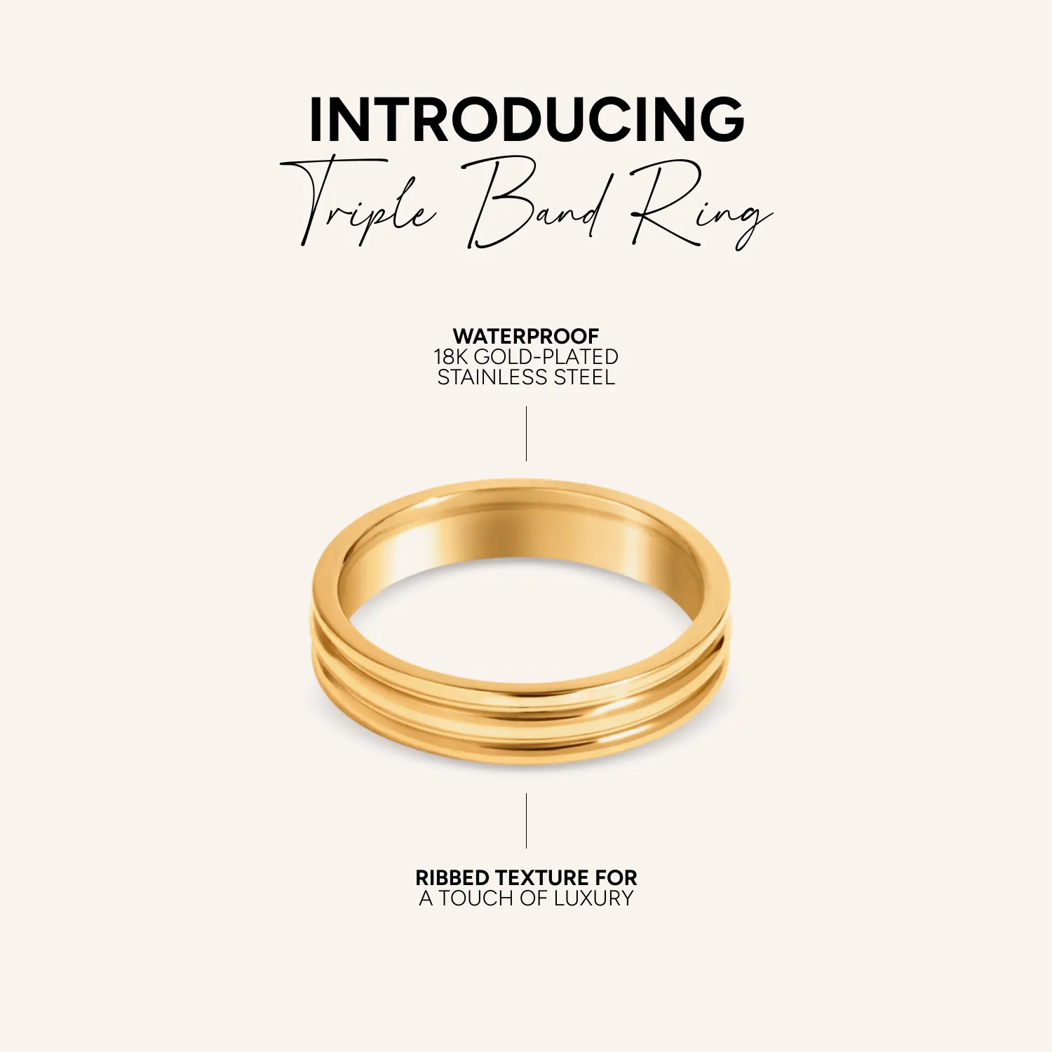 Triple Band Ring (Gold) sold by Abbott Lyon product image thumbnail 4