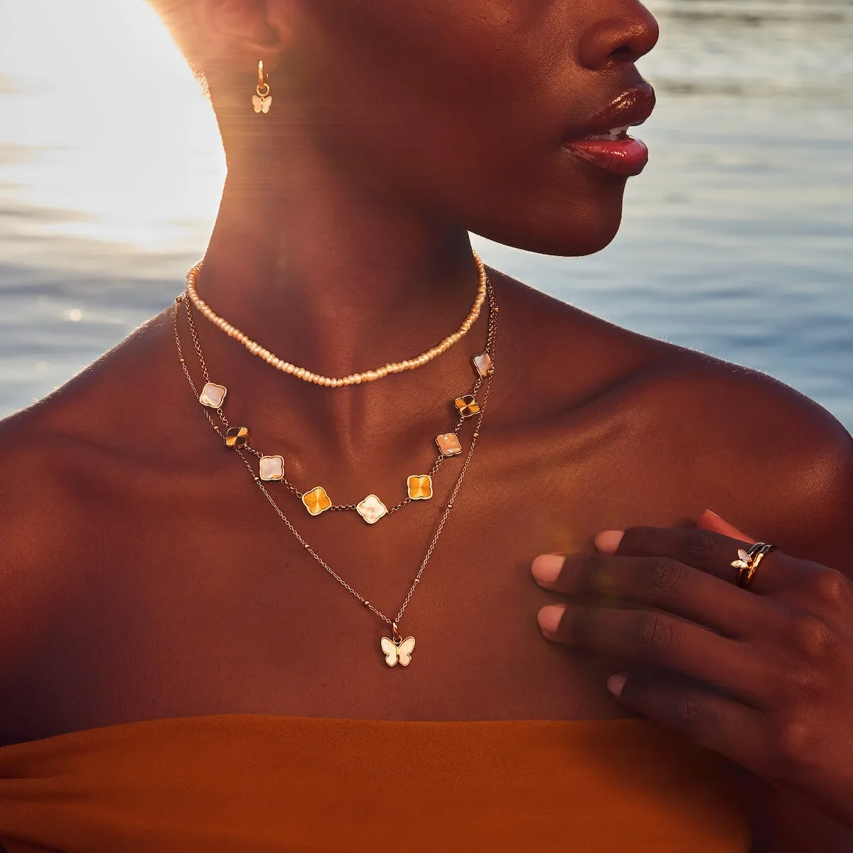 Pearl Butterfly Necklace (Gold) sold by Abbott Lyon product image thumbnail 2