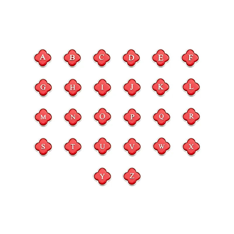 Red Clover Charms (Silver) - Initials sold by Abbott Lyon
