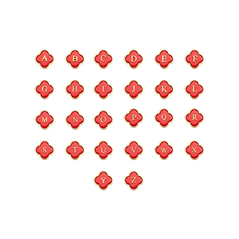 Red Clover Charms (Gold) - Initials sold by Abbott Lyon