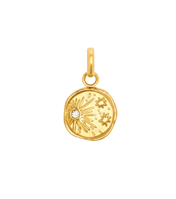 Mini Molten Coin Charm (Gold) sold by Abbott Lyon