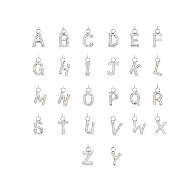 Mini Molten Initial Charm (Silver) sold by Abbott Lyon