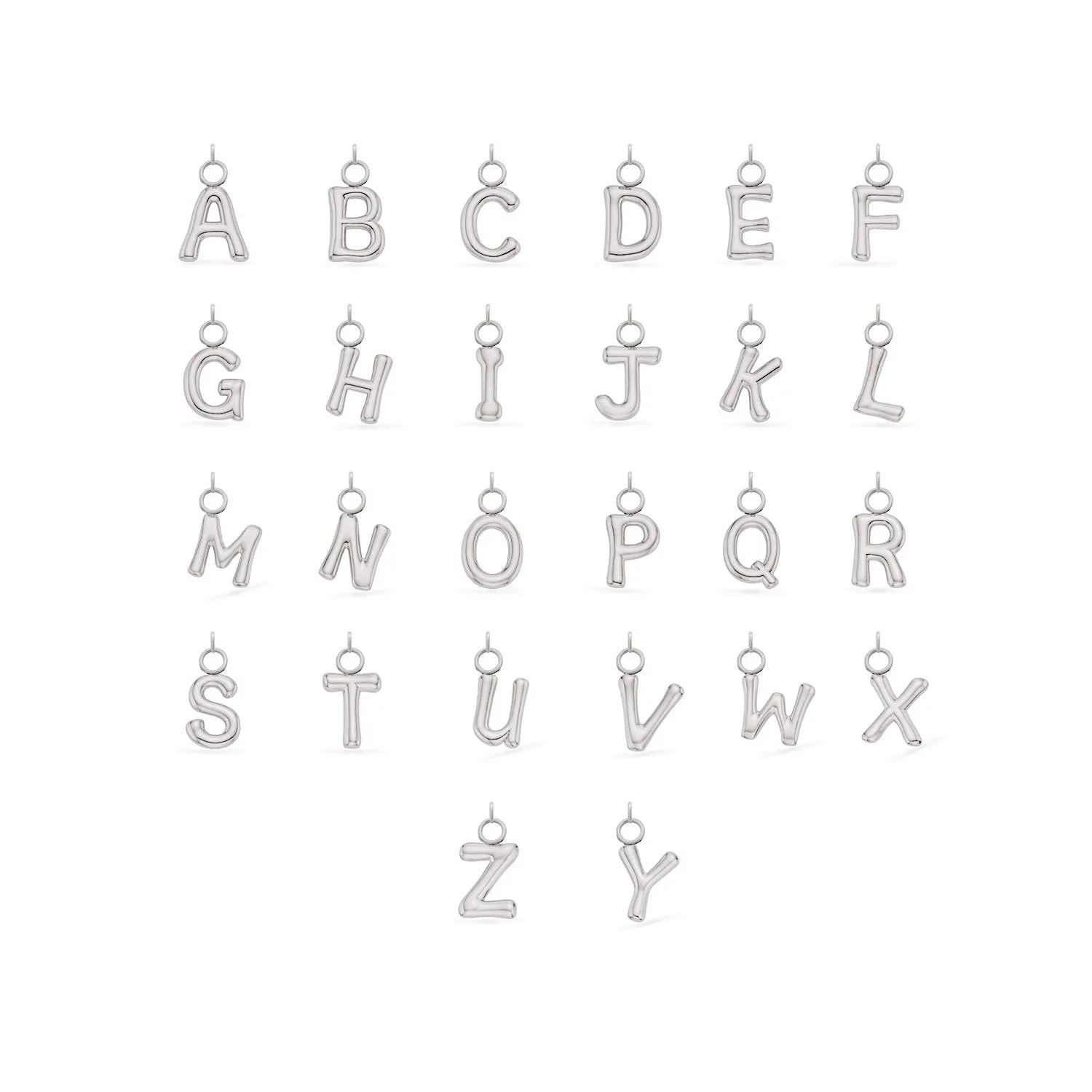 Mini Molten Initial Charm (Silver) sold by Abbott Lyon