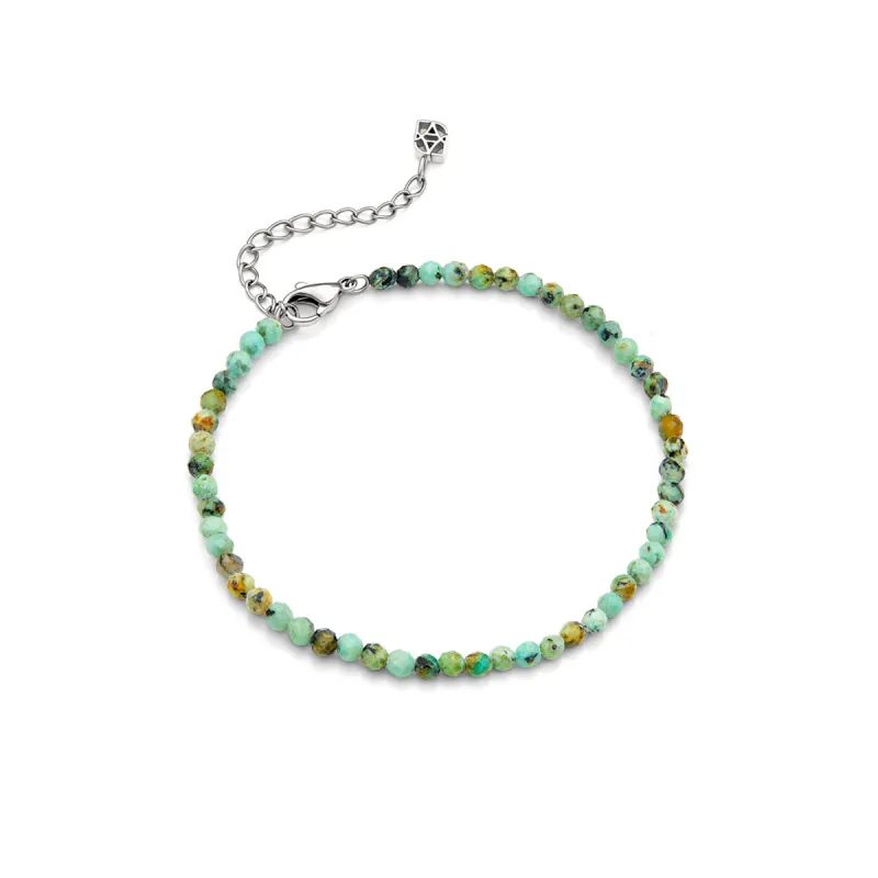 Layering Green Turquoise Beaded Bracelet (Silver) sold by Abbott Lyon
