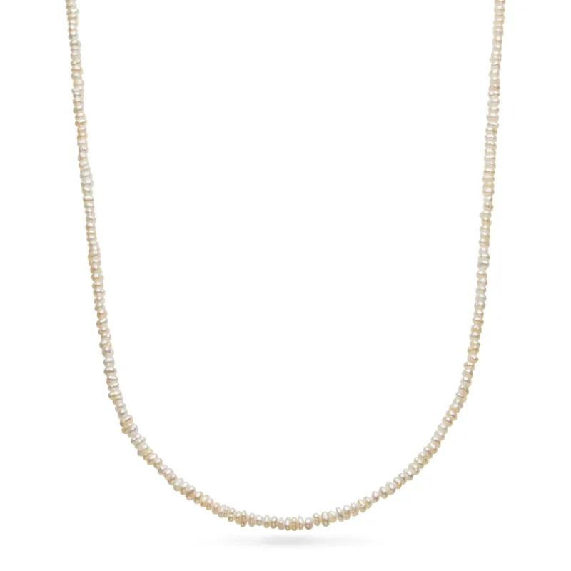 Layering Mini Pearl Beaded Chain Necklace (Silver) sold by Abbott Lyon