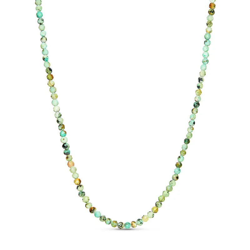 Layering Green Turquoise Beaded Necklace (Silver) sold by Abbott Lyon