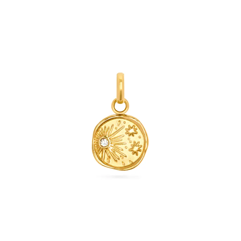 Mini Molten Coin Pendant (Gold) made by Abbott Lyon