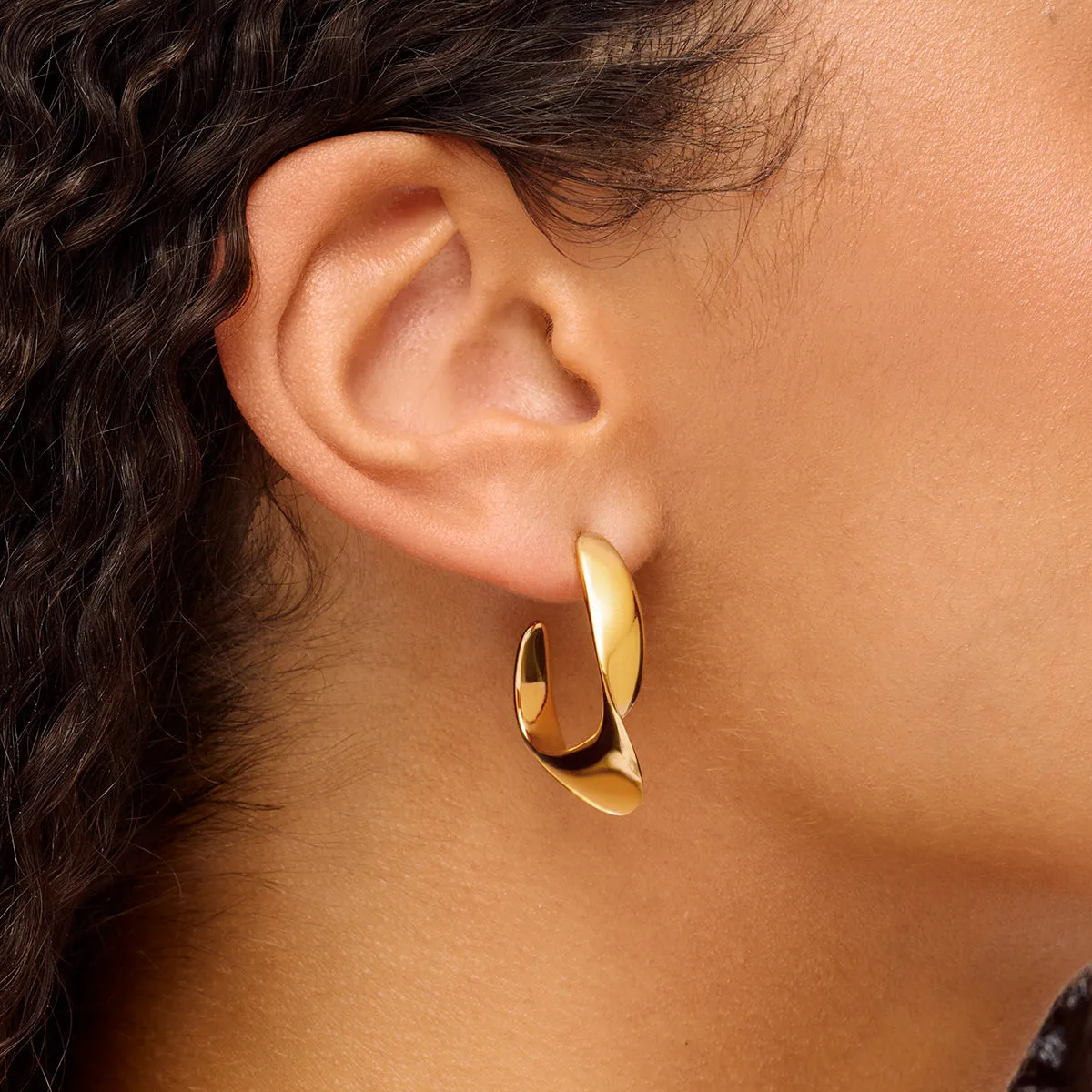 Twisted Organic Hoops (Gold) sold by Abbott Lyon product image thumbnail 2