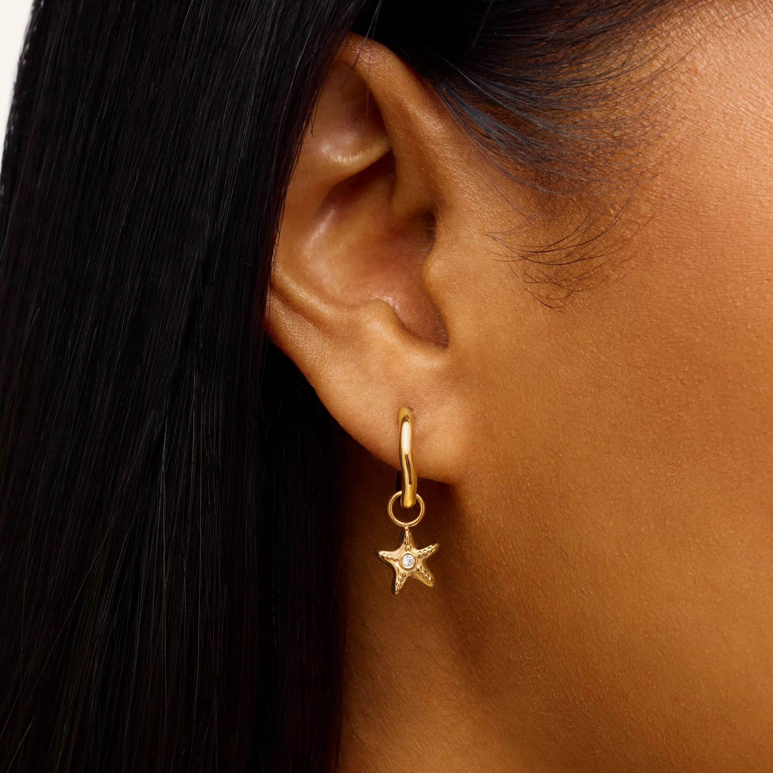 Molten Starfish Huggie Earrings (Gold) sold by Abbott Lyon product image thumbnail 2