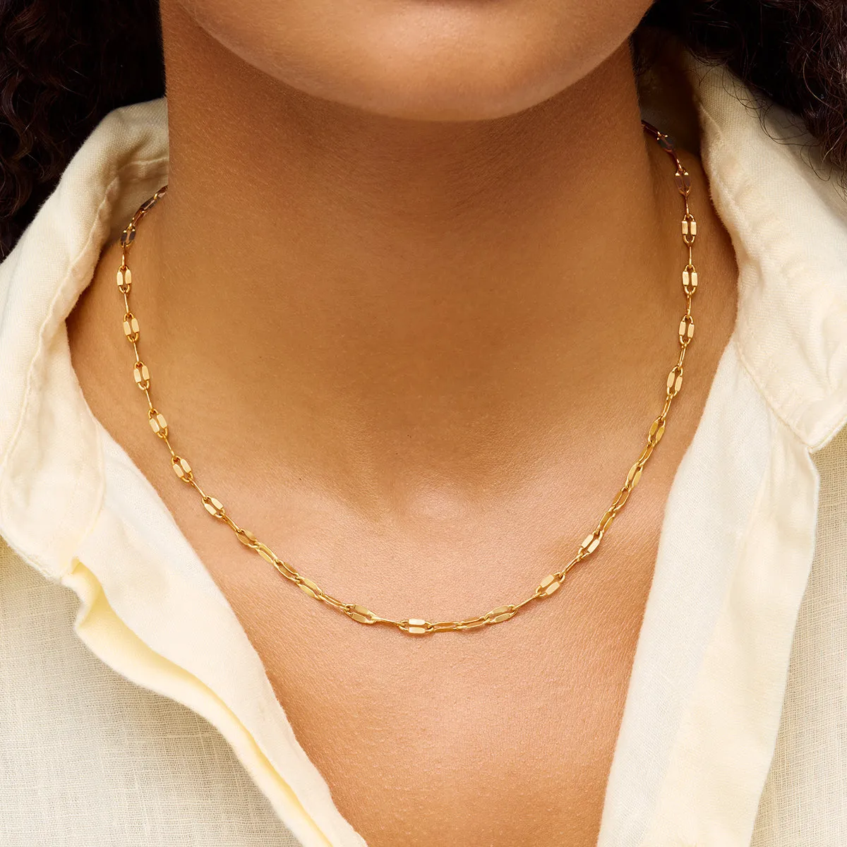 Paperclip Diamond Cut Chain Necklace (Gold) sold by Abbott Lyon product image thumbnail 3