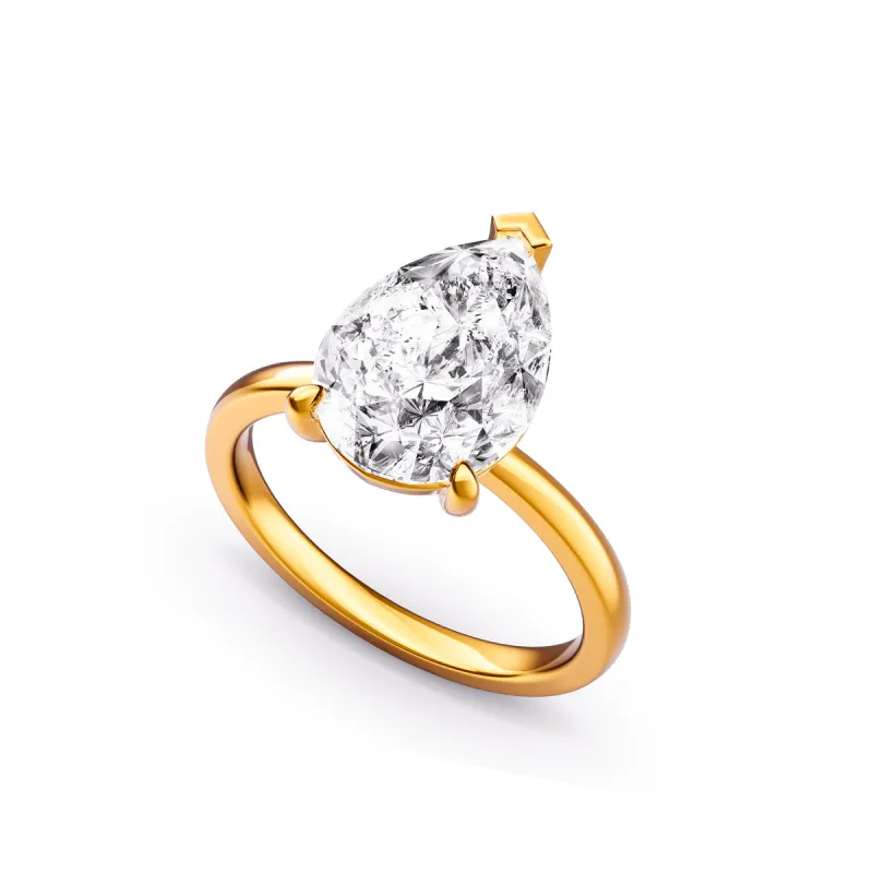 Pear Cut Solitaire Ring 2ct (Gold) sold by Abbott Lyon
