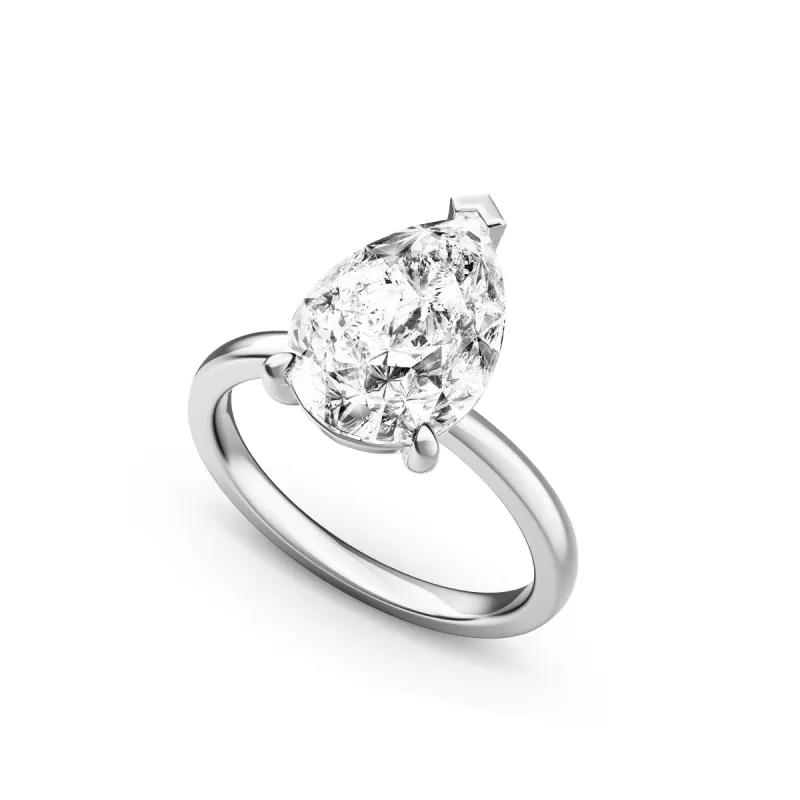 Pear Cut Solitaire Ring 2ct (Silver) sold by Abbott Lyon