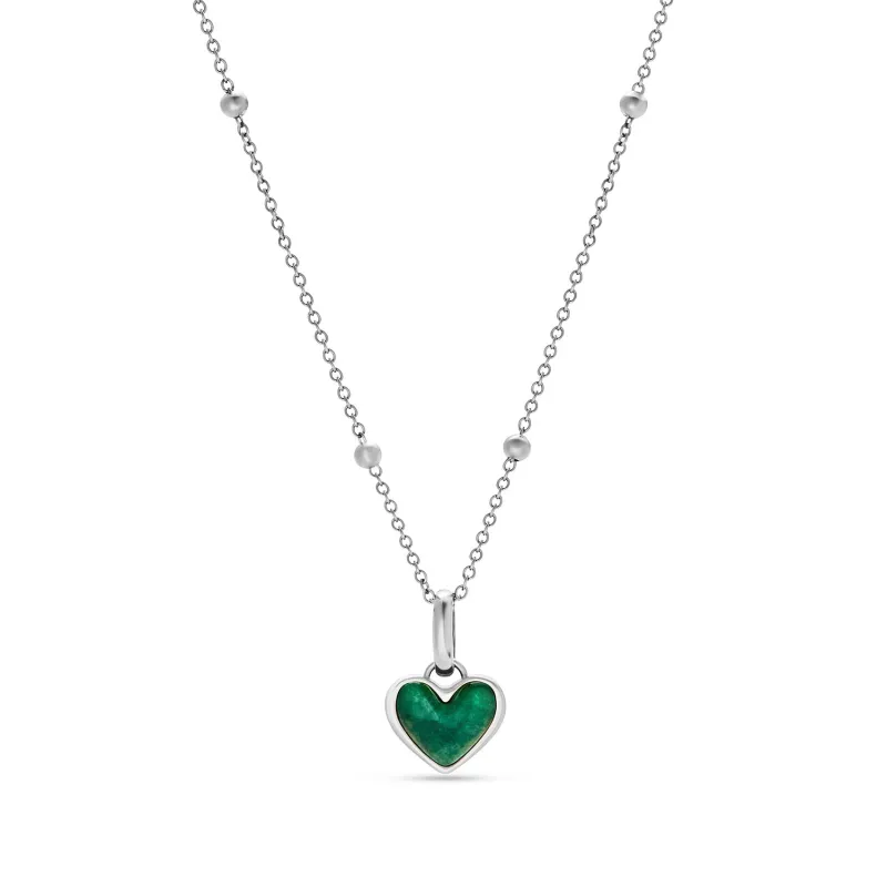 Green Quartz Heart Necklace (Silver) made by Abbott Lyon