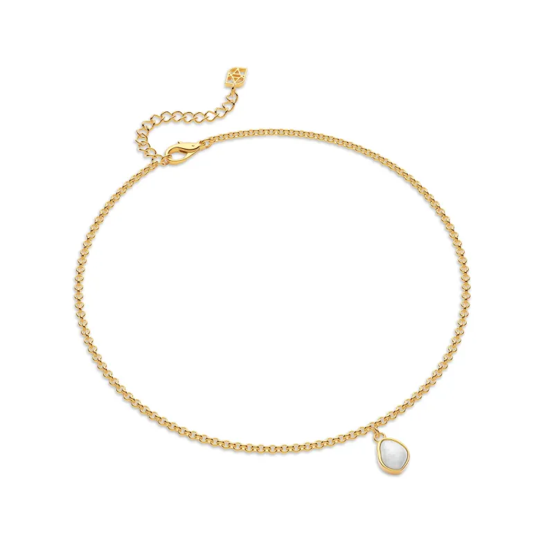 Organic Moonstone Anklet (Gold) sold by Abbott Lyon