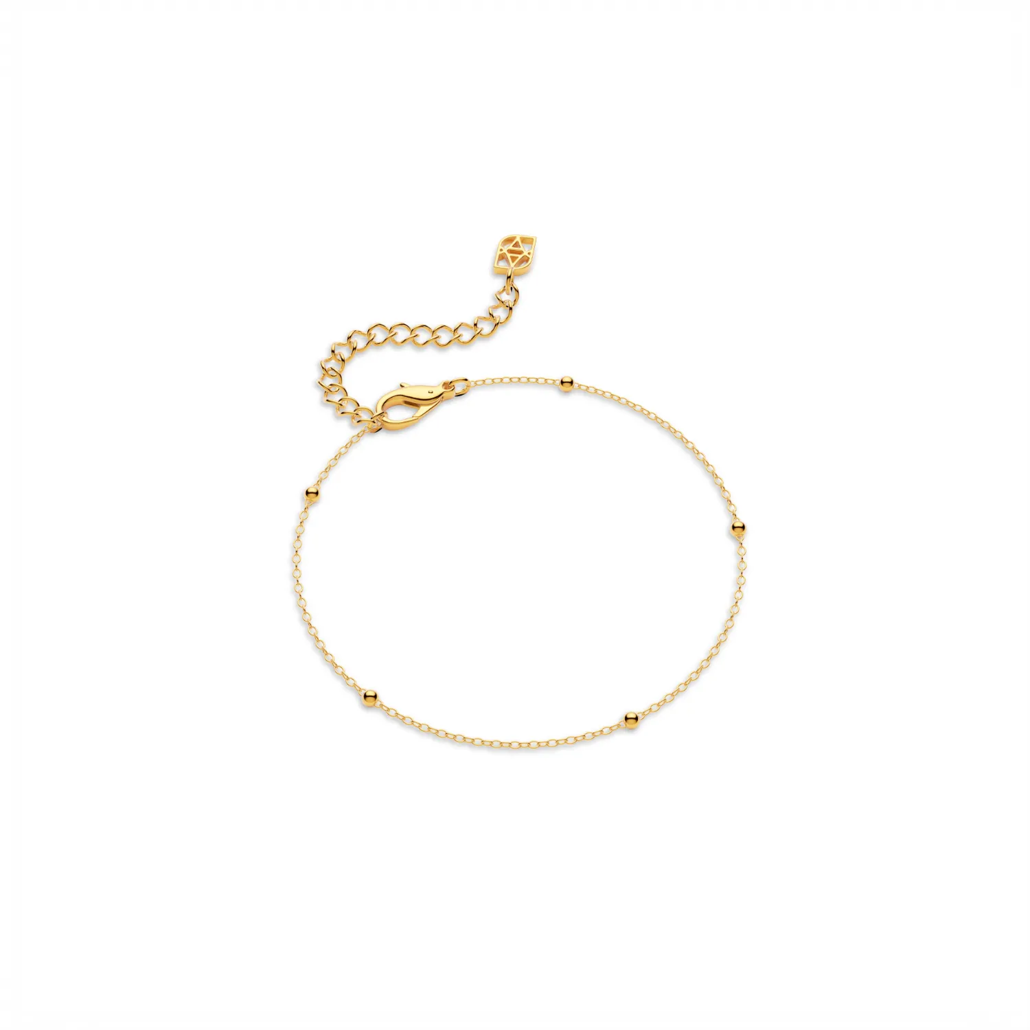 Layering Sterling Silver Fine Sphere Chain Bracelet (Gold) sold by Abbott Lyon product image thumbnail 2