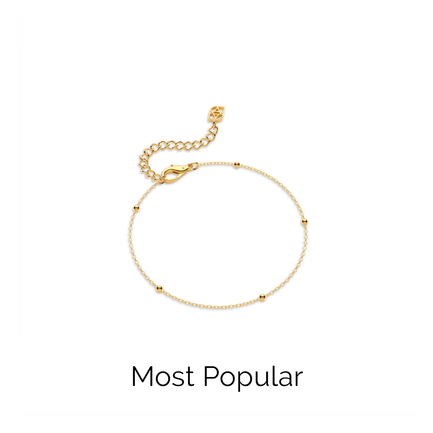 Layering Sterling Silver Fine Sphere Chain Bracelet (Gold) sold by Abbott Lyon product image thumbnail 3