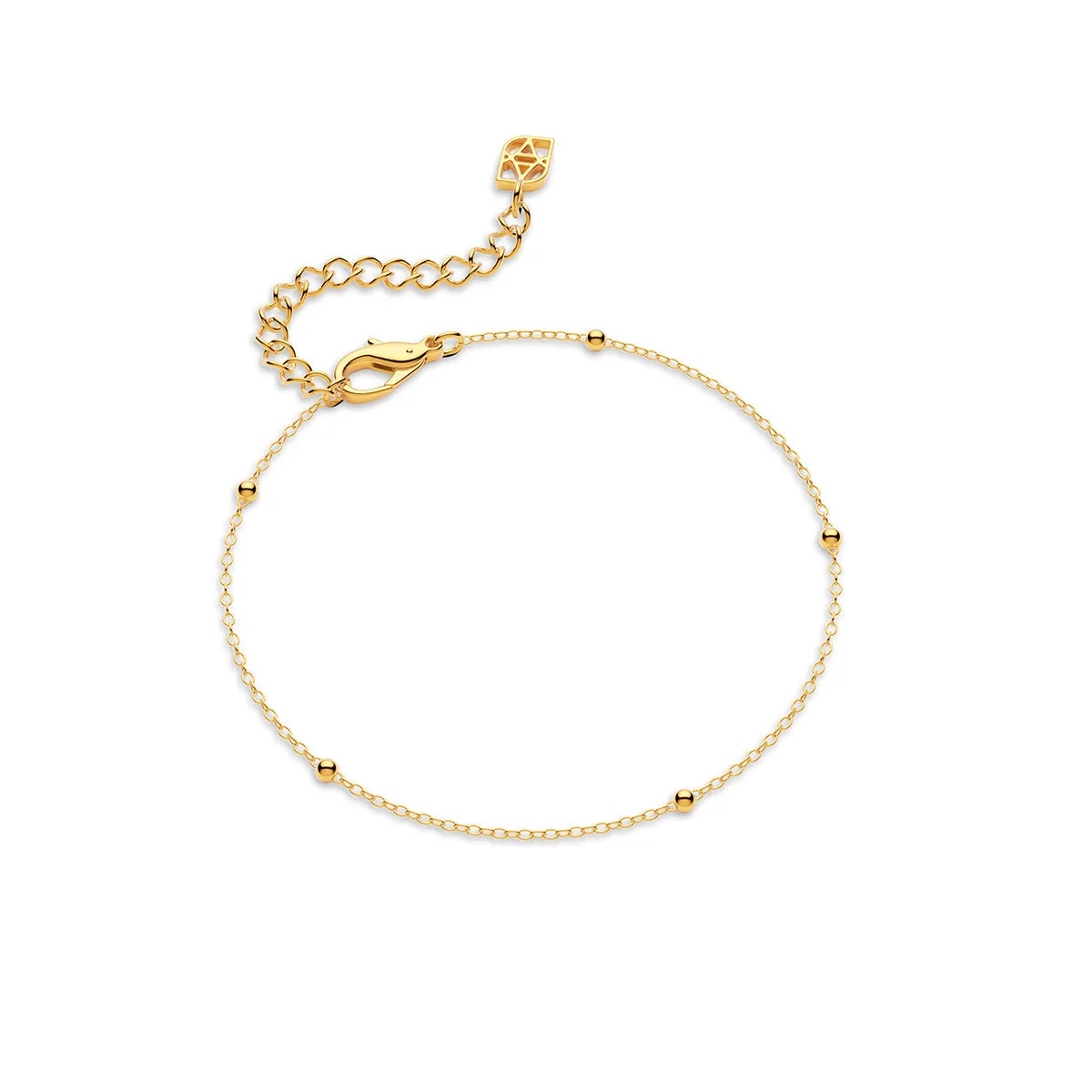 Layering Sterling Silver Fine Sphere Chain Bracelet (Gold) sold by Abbott Lyon
