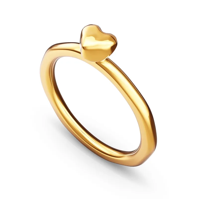 Layering Sterling Silver Molten Heart Ring (Gold) sold by Abbott Lyon