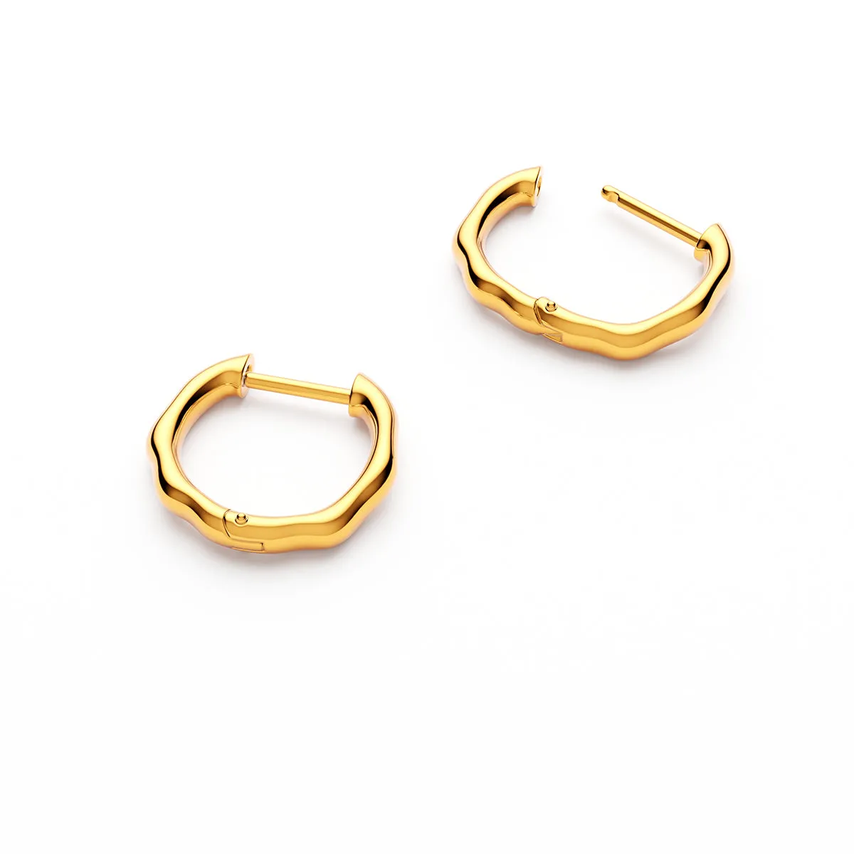 Fine Molten Huggie Earrings (Gold) sold by Abbott Lyon product image thumbnail 4