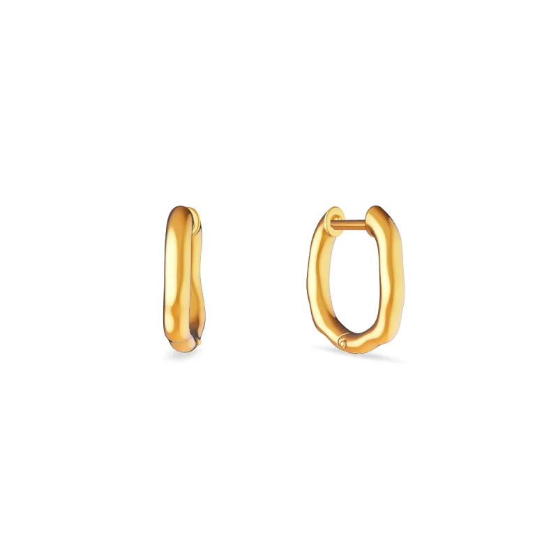 Fine Molten Huggie Earrings (Gold) sold by Abbott Lyon