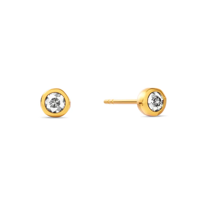 Fine White Topaz Stud Earrings (Gold) sold by Abbott Lyon