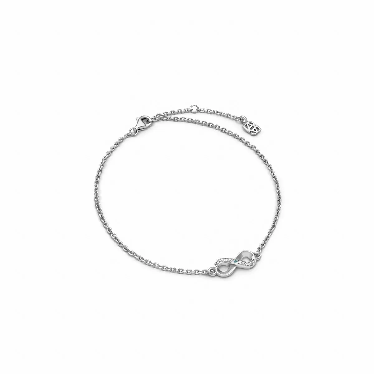 Aquamarine Stone Infinity Bracelet (Silver) sold by Abbott Lyon