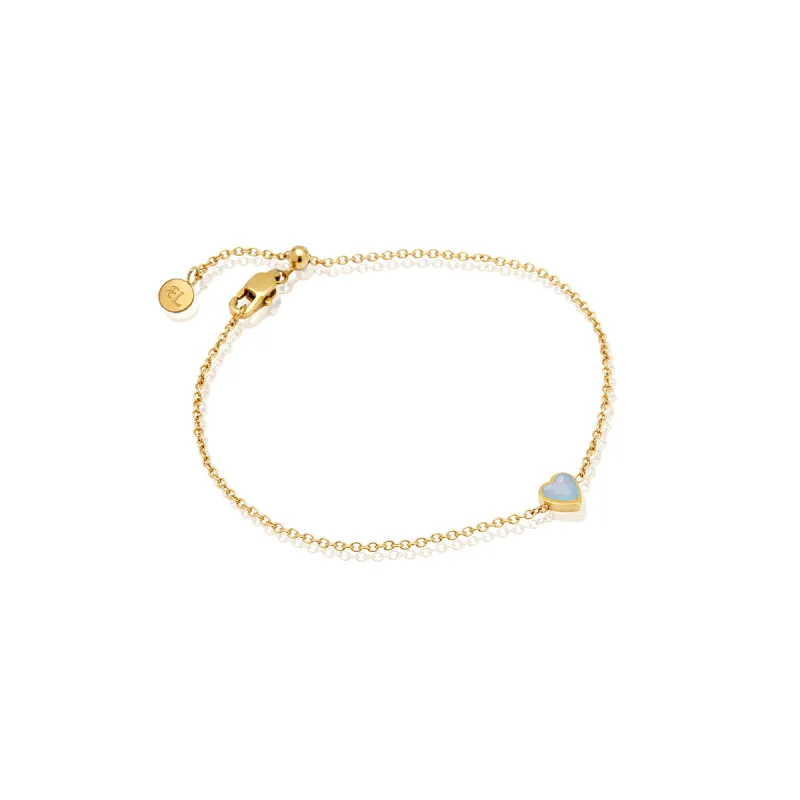 Blue Heart Bracelet (Gold) made by Abbott Lyon
