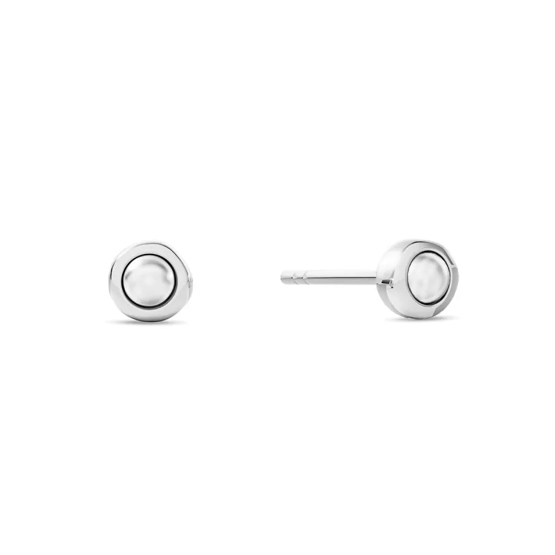 Fine Organic Pearl Stud Earring (Silver) sold by Abbott Lyon