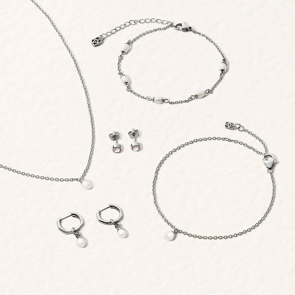 Fine Organic Pearl Stud Earring (Silver) sold by Abbott Lyon product image thumbnail 5