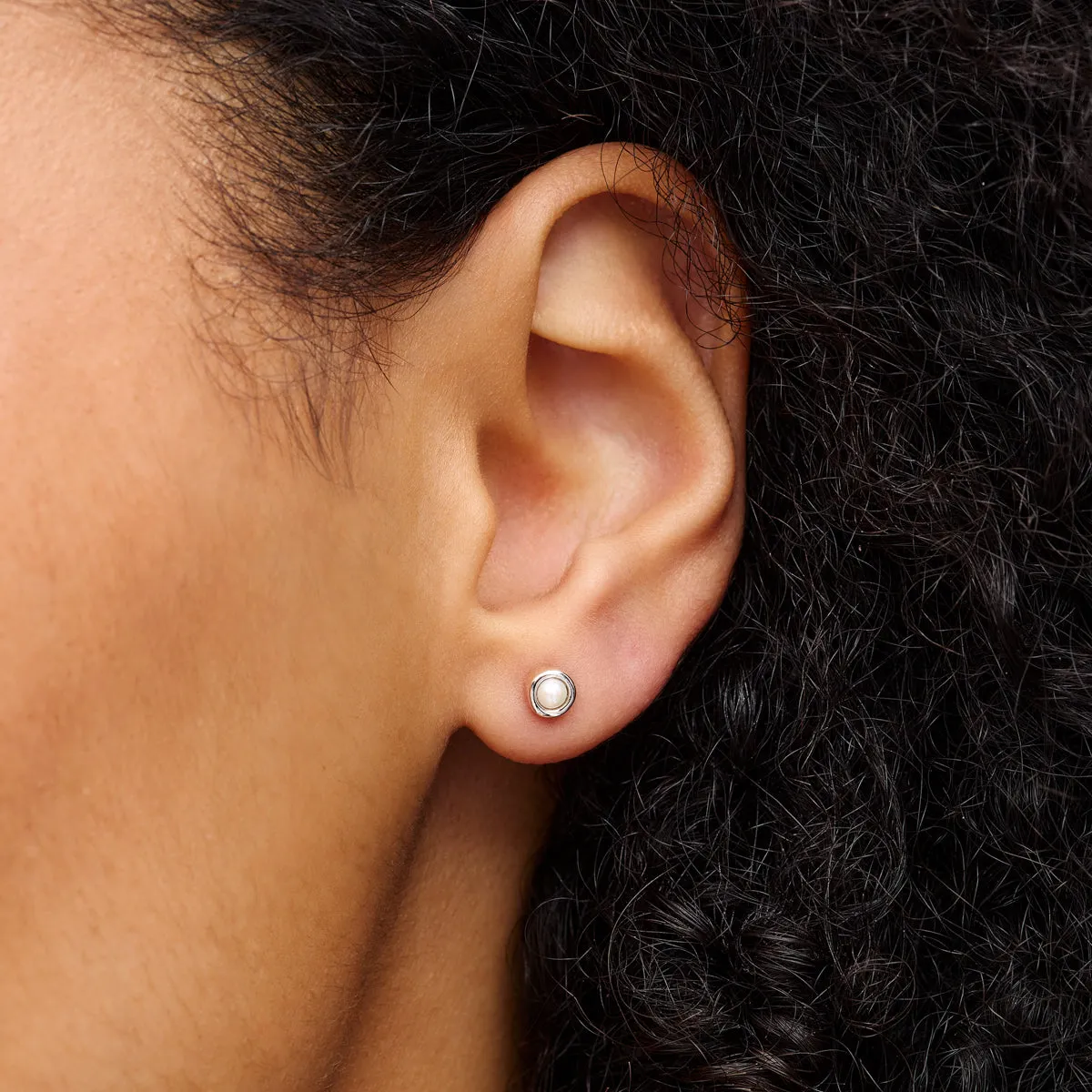 Fine Organic Pearl Stud Earring (Silver) sold by Abbott Lyon product image thumbnail 2