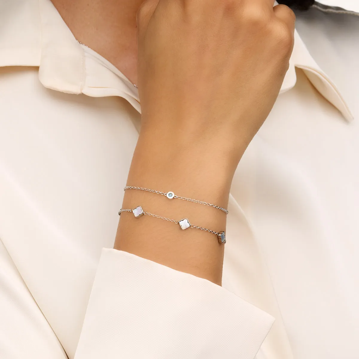 Fine Aquamarine Bracelet (Silver) sold by Abbott Lyon product image thumbnail 3