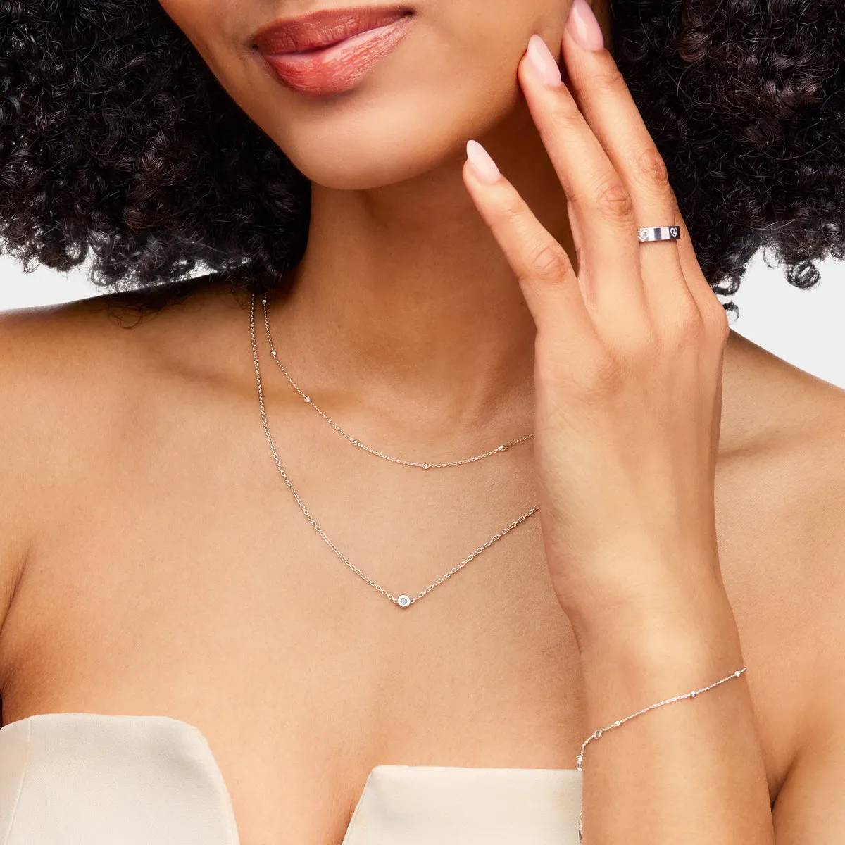 Fine Sphere Chain Necklace (Silver) sold by Abbott Lyon product image thumbnail 3